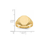 14k .01ct. A Diamond 11.5x12.5mm Octagon Open Back Mens Signet Ring