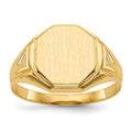 14k .01ct. AAA Diamond 11.5x12.5mm Octagon Open Back Mens Signet Ring