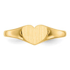 14k 7.5x6.0mm Closed Back Heart Signet Ring