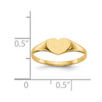14k 7.5x6.0mm Closed Back Heart Signet Ring