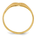 14k 8.0x6.5mm Closed Back Heart Signet Ring