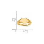 14k 8.0x6.5mm Closed Back Heart Signet Ring