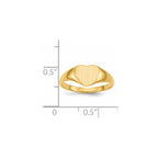 14k 8.5x7.5mm Closed Back Heart Signet Ring