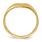 14k 8.5x7.5mm Open Back Heart Signet Ring