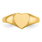 14k 8.5x7.5mm Open Back Heart Signet Ring