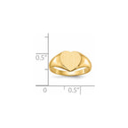 14k 9.0x9.0mm Open Back Heart Signet Ring