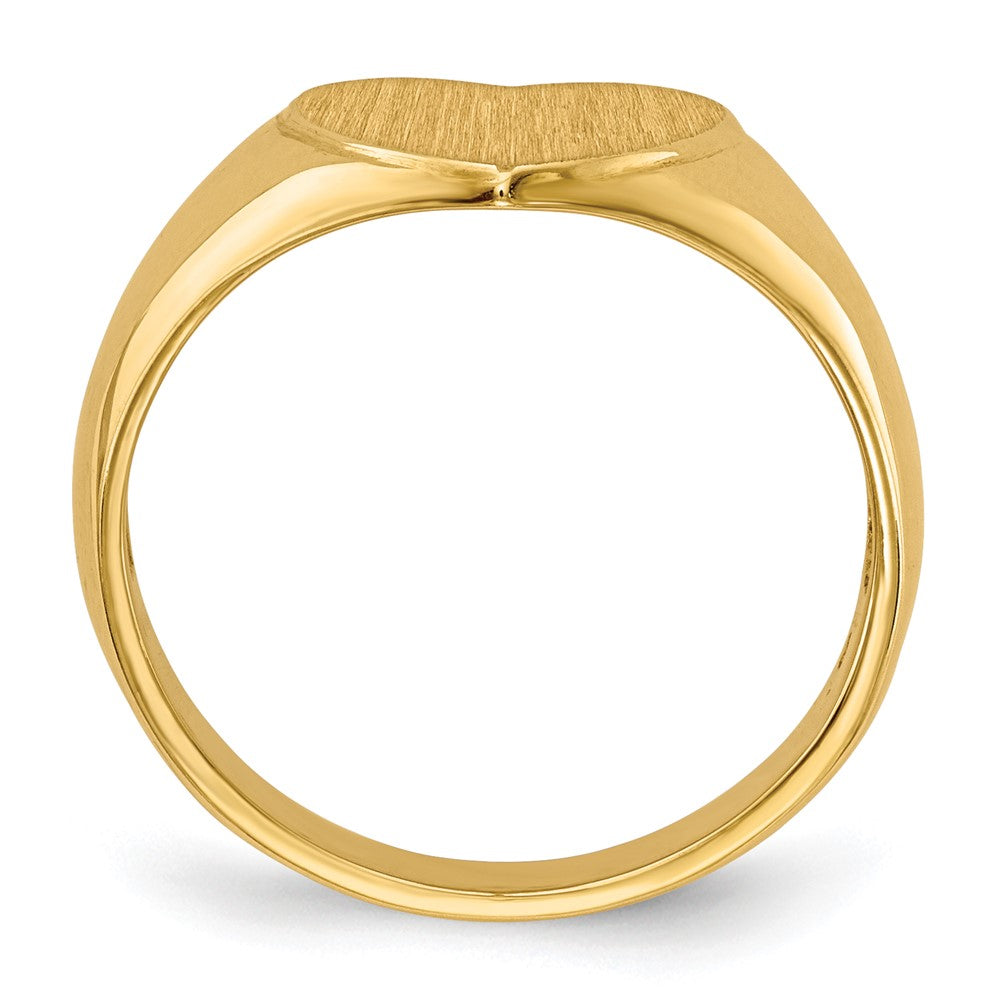 10k 9.5x9.5mm Heart Open Back Signet Ring