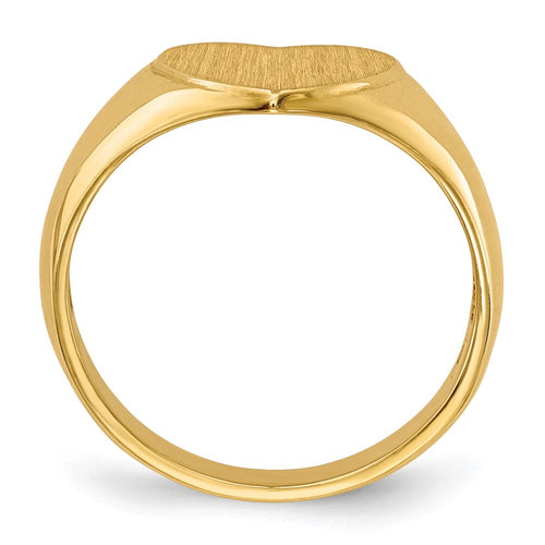 10k 9.5x9.5mm Heart Open Back Signet Ring