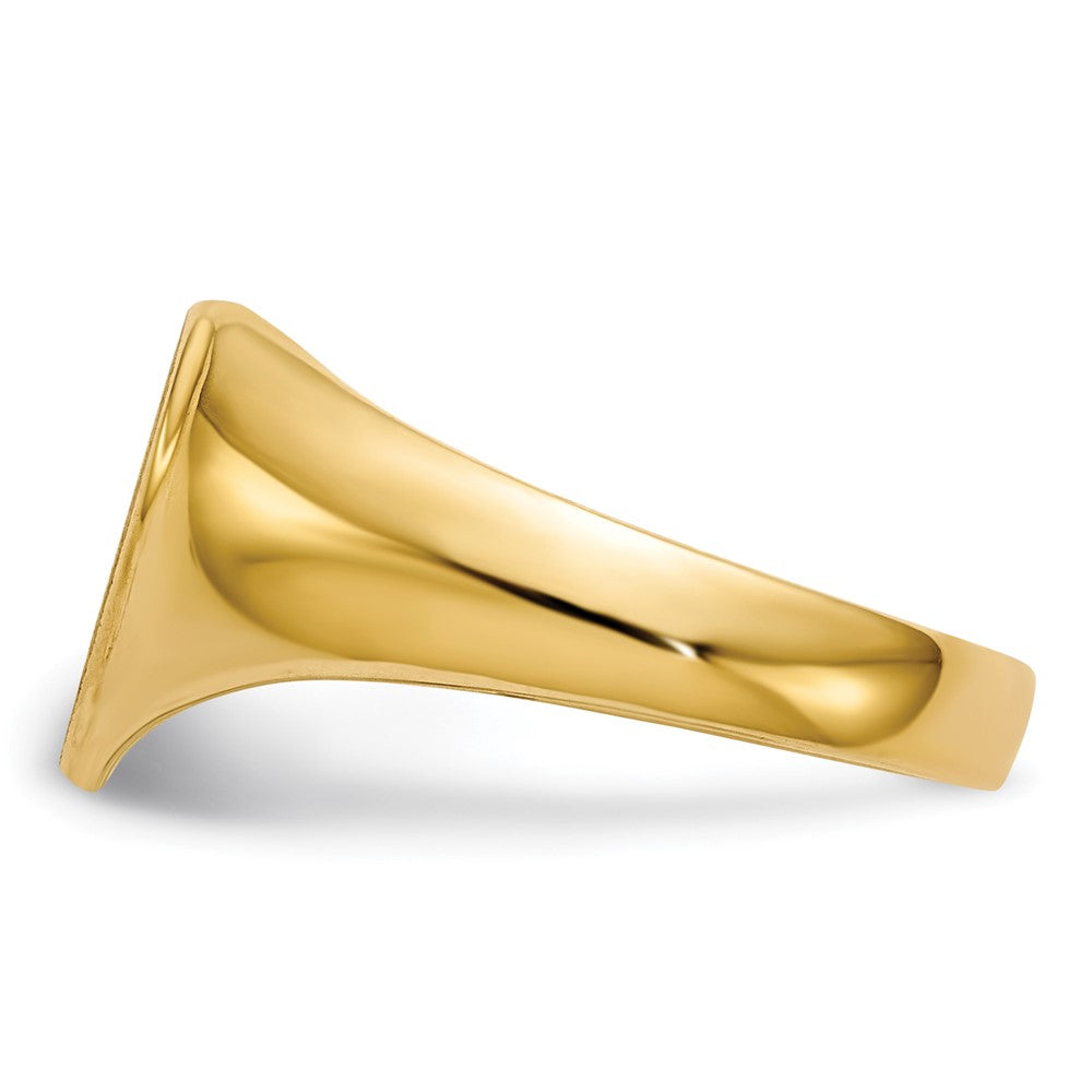 10k 9.5x9.5mm Heart Open Back Signet Ring