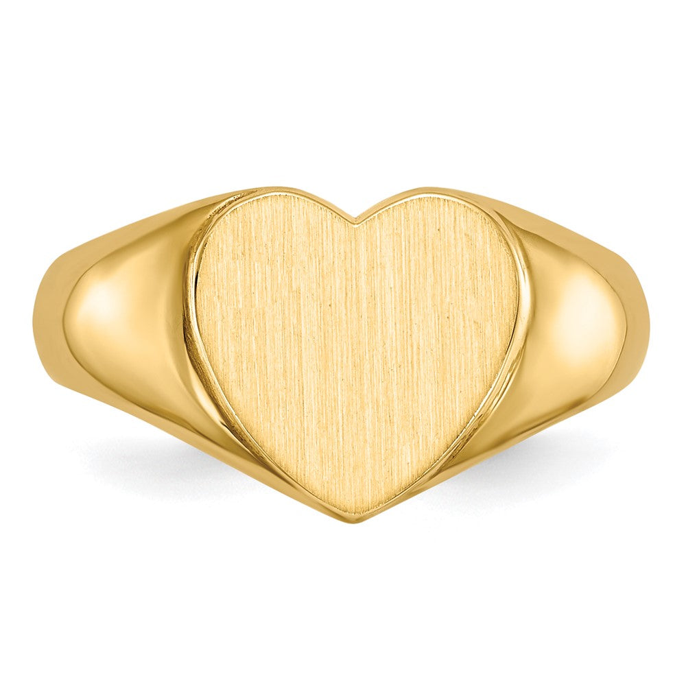 10k 9.5x9.5mm Heart Open Back Signet Ring