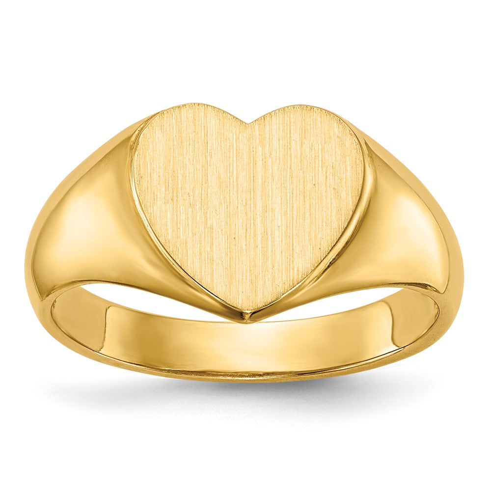 10k 9.5x9.5mm Heart Open Back Signet Ring