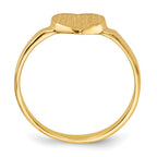 14k 7.5x6.5mm Open Back Heart Signet Ring