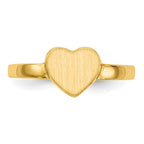 10k 6.5x7.5mm Heart Open Back Signet Ring