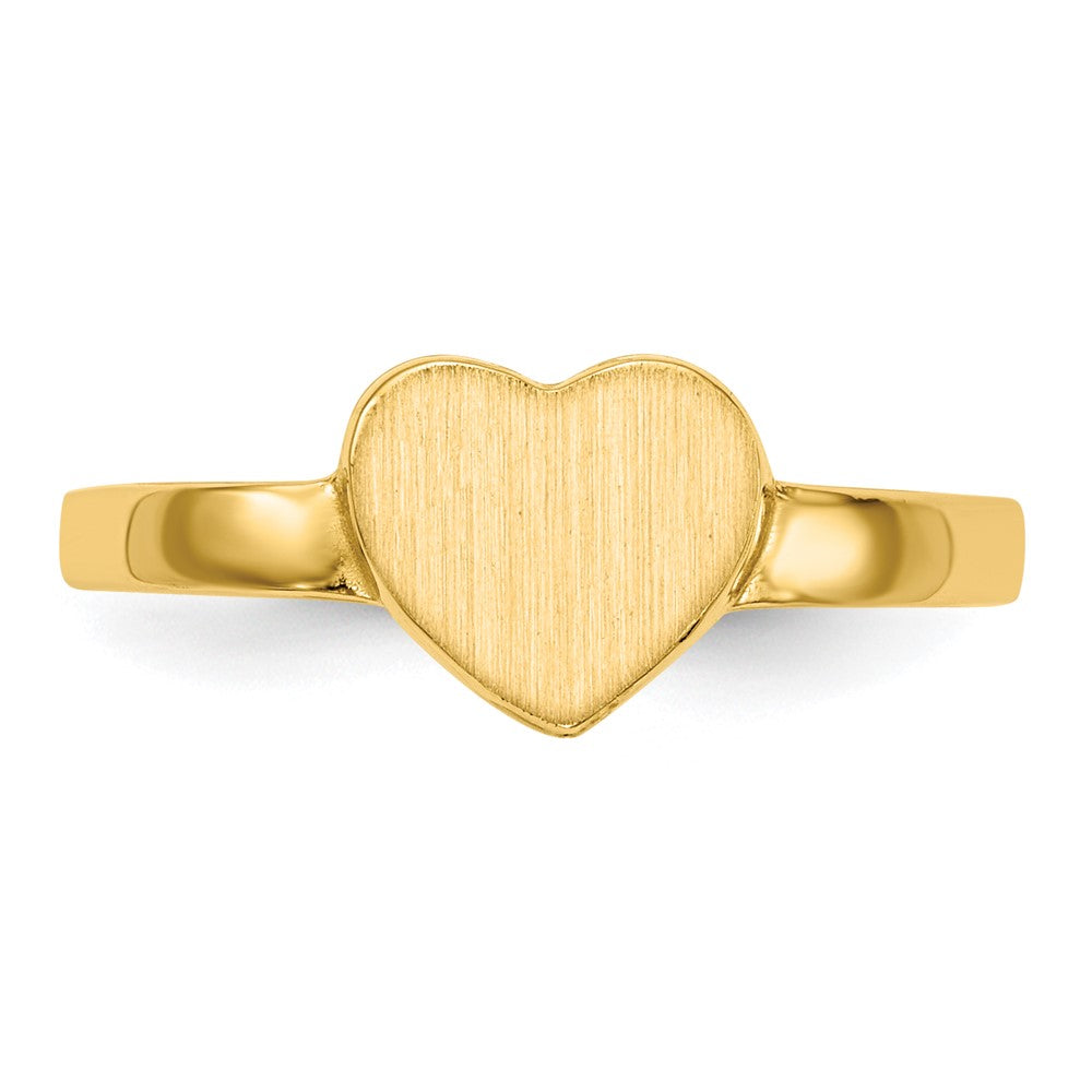 10k 6.5x7.5mm Heart Open Back Signet Ring