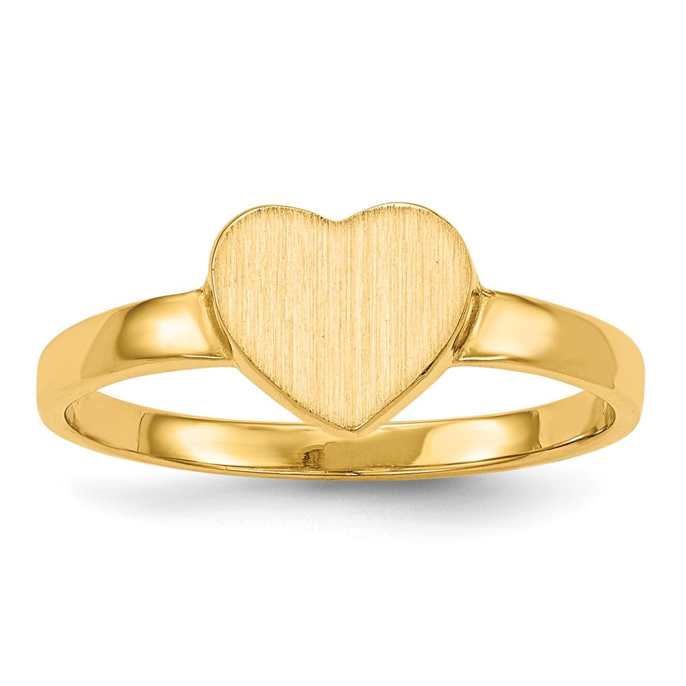 10k 6.5x7.5mm Heart Open Back Signet Ring