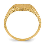 14k 8.0x7.5mm Open Back Heart Signet Ring