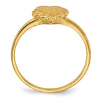 14k 6.5x6.0mm Open Back Scalloped Edge Heart Signet Ring