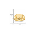 14k .005ct. Diamond 9.0x9.0mm Closed Back Heart Signet Ring
