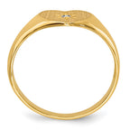 14k .01ct. Diamond 10.0x7.0mm Open Back Heart Signet Ring