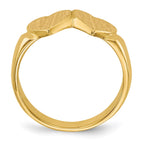 14k 8.0x8.0mm Closed Back Double Heart Signet Ring