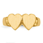 14k 8.0x8.0mm Closed Back Double Heart Signet Ring