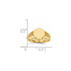 14k 9.5x8.5mm Hexagon Open Back Signet Ring
