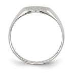 14k White Gold 9.0x9.0mm Round Closed Back Signet Ring