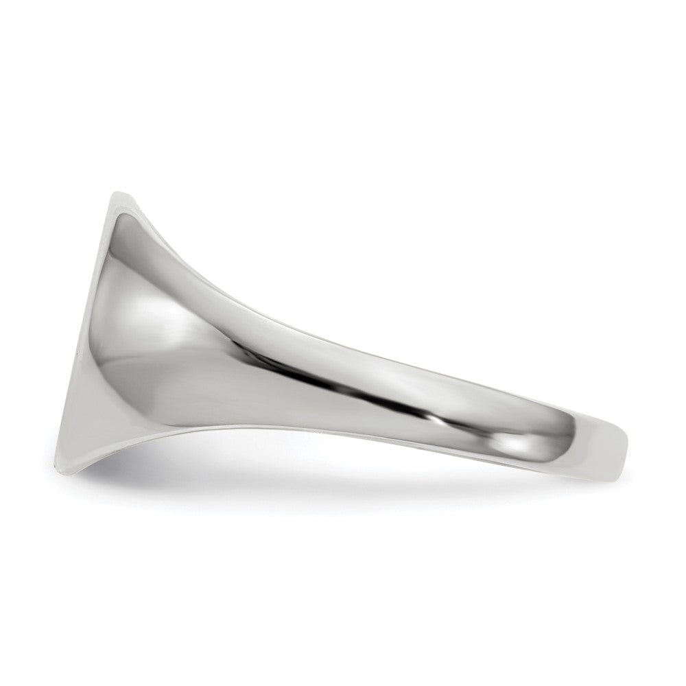 14k White Gold 9.0x9.0mm Round Closed Back Signet Ring