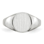 10k White Gold 9.0x9.0mm Closed Back Signet Ring