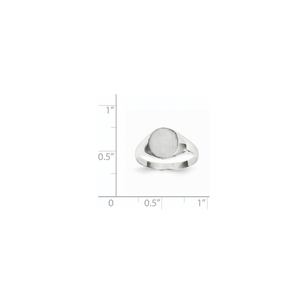 14k White Gold 9.0x9.0mm Round Closed Back Signet Ring