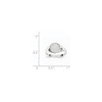 14k White Gold 9.0x9.0mm Round Closed Back Signet Ring