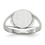 10k White Gold 9.0x9.0mm Closed Back Signet Ring