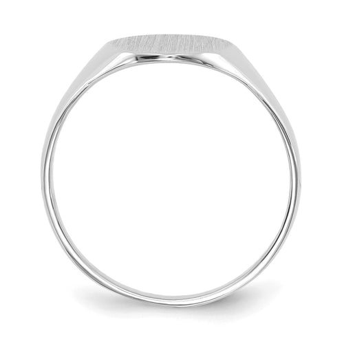 10k White Gold 9.0x10.0mm Closed Back Signet Ring