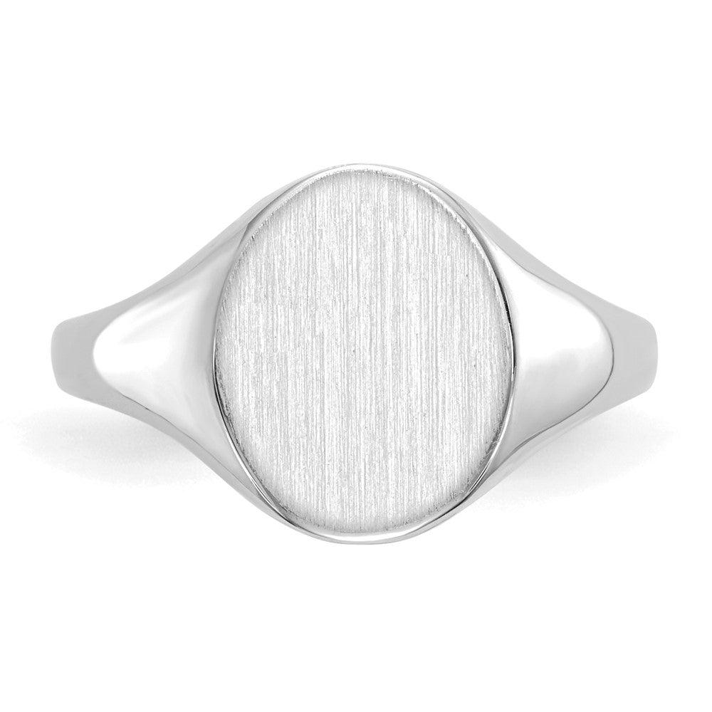 10k White Gold 9.0x10.0mm Closed Back Signet Ring