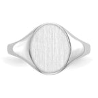 10k White Gold 9.0x10.0mm Closed Back Signet Ring