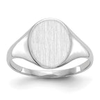 10k White Gold 9.0x10.0mm Closed Back Signet Ring