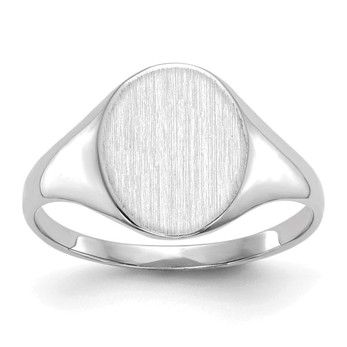 10k White Gold 9.0x10.0mm Closed Back Signet Ring