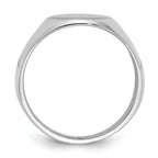 14k White Gold 11.5x15.0mm Oval Closed Back Mens Signet Ring