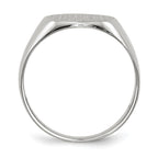 14k White Gold 10.5x10.5mm Round Closed Back Signet Ring