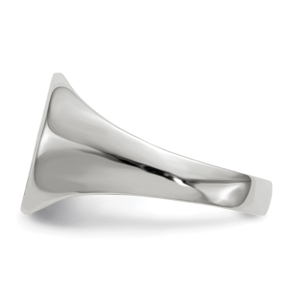 14k White Gold 10.5x10.5mm Round Closed Back Signet Ring