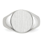 14k White Gold 10.5x10.5mm Round Closed Back Signet Ring