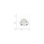 14k White Gold 10.5x10.5mm Round Closed Back Signet Ring