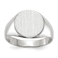 14k White Gold 10.5x10.5mm Round Closed Back Signet Ring