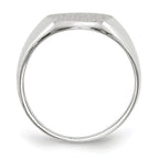 14k White Gold 10.0x11.5mm Oval Closed Back Signet Ring