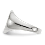 14k White Gold 10.0x11.5mm Oval Closed Back Signet Ring