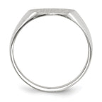 14k White Gold 12.0x12.5mm Oval Closed Back Signet Ring