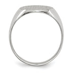 14k White Gold 12.5x13.5mm Oval Closed Back Signet Ring