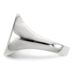 14k White Gold 12.5x13.5mm Oval Closed Back Signet Ring