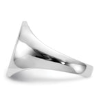 14k White Gold 12.5x15.0xmm Oval Closed Back Signet Ring