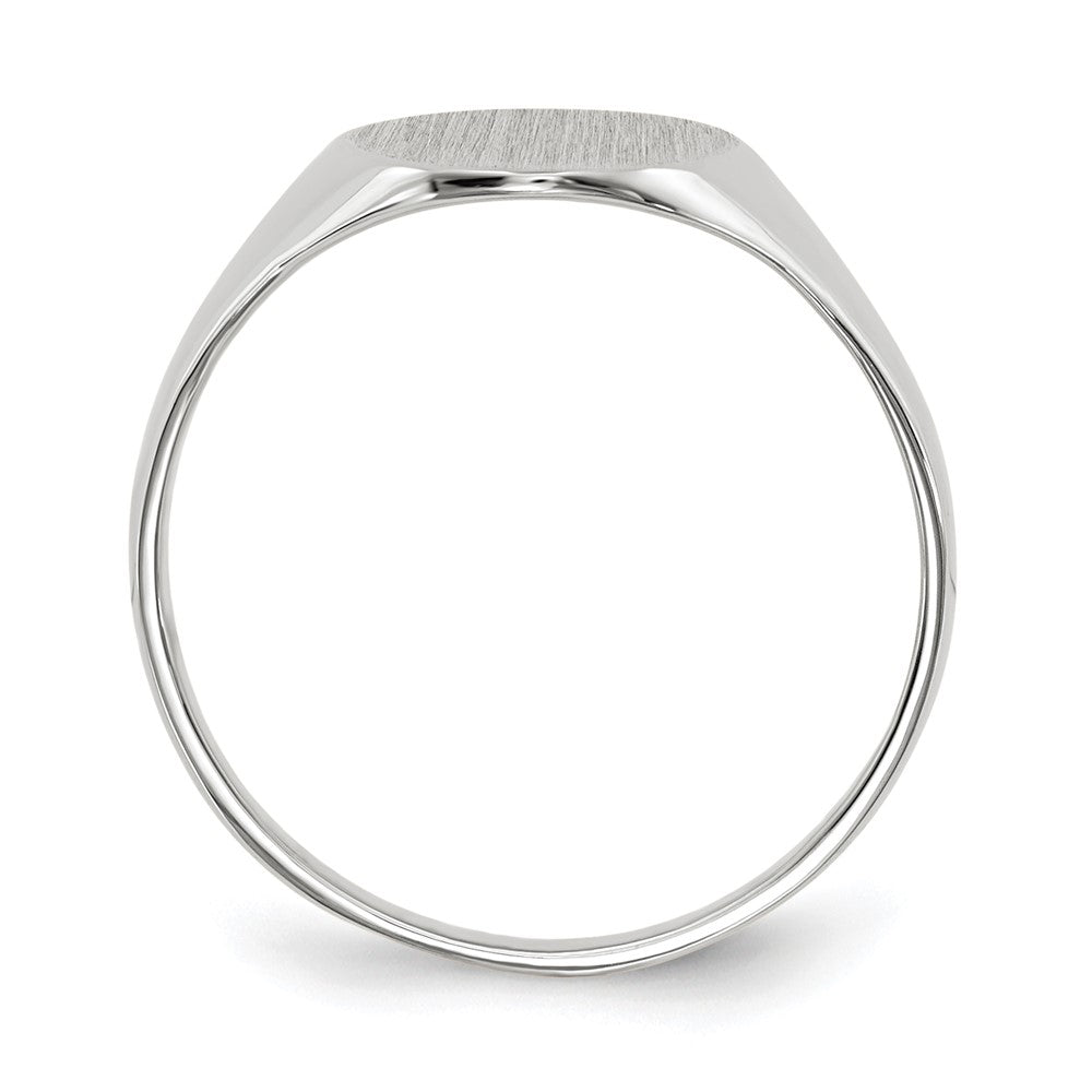 14k White Gold 9.0x10.0mm Oval Open Back Signet Ring